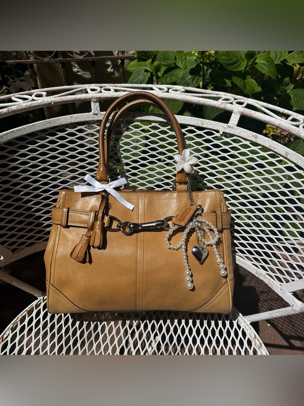 Coach Tan Hampton Shoulder Bag - Picture 1 of 8